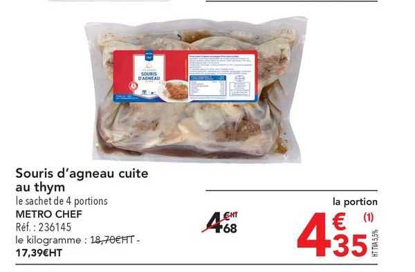 souris d'agneau cuite au thym metro chef