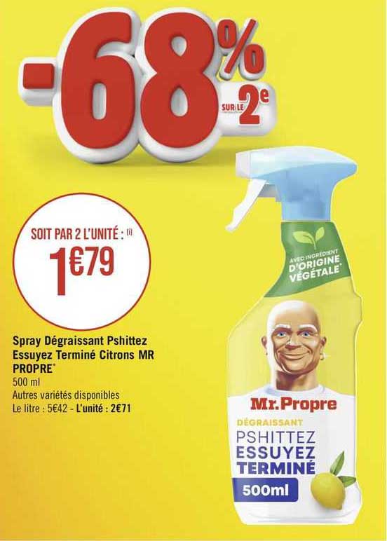 spray dégraissant pshittez essuyez terminé citrons mr propre