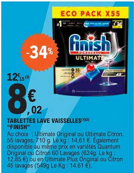 tablettes lave vaisselles "finish"