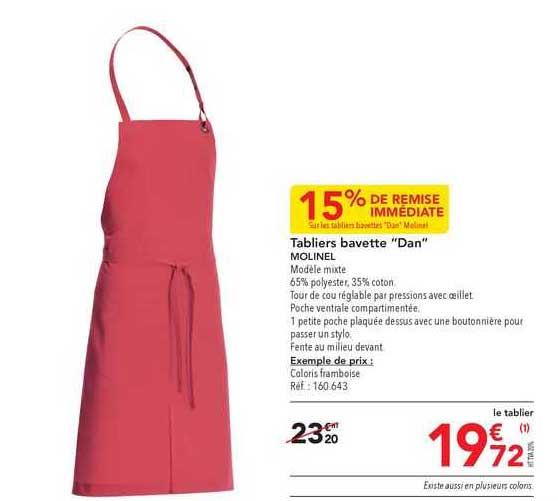 tabliers bavette "dan" molinel