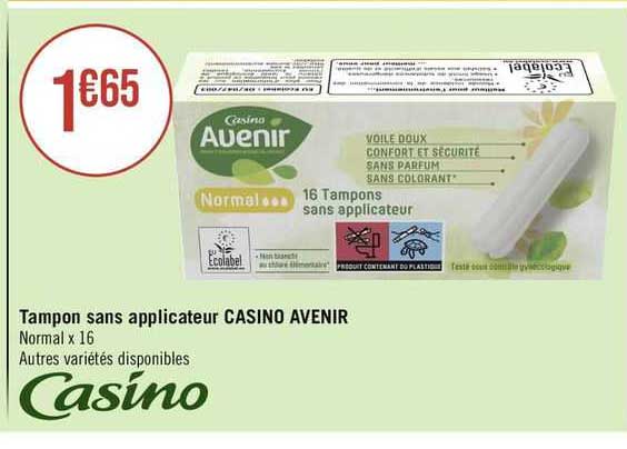 tampon sans applicateur casino avenir