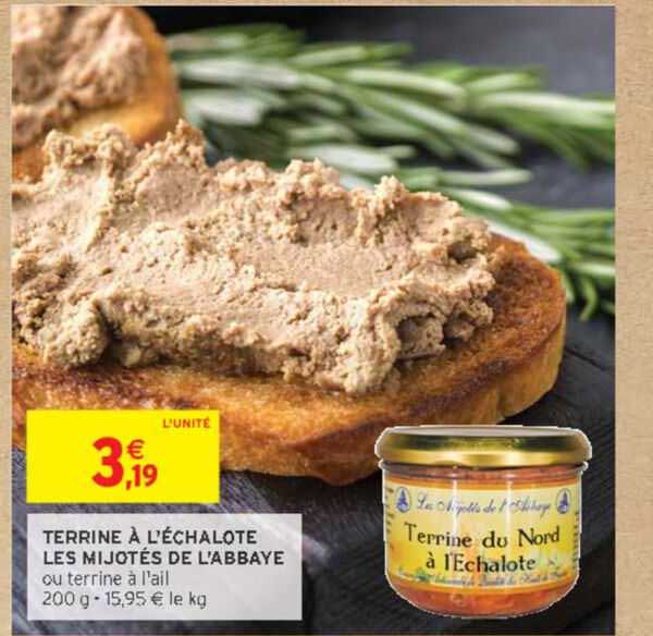 terrine à l'échalote les mijotés de l'abbaye