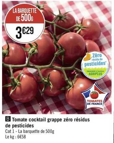 tomate cocktail grappe zéro résidus de pesticides