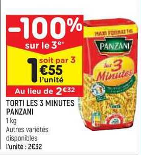 torti les 3 minutes panzani