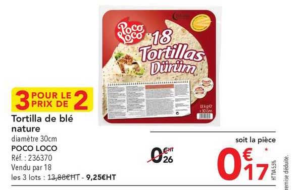 tortilla de blé nature poco loco