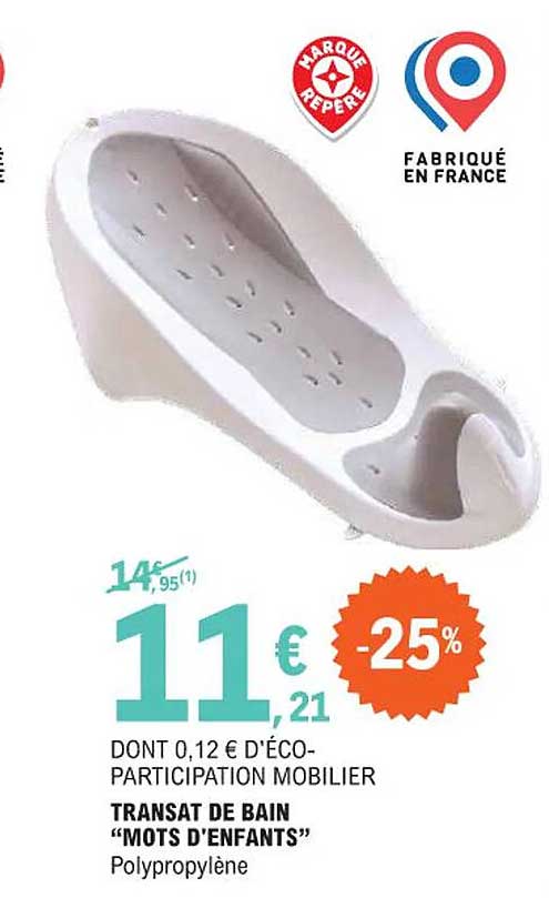 transat de bain "mots d'enfants"