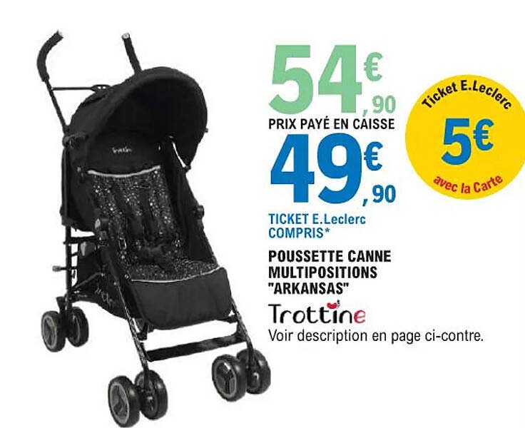 trottine poussette canne multipositions "arkansas"