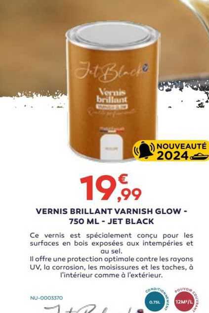 vernis brillant varnish glow - 750 ml - jet black