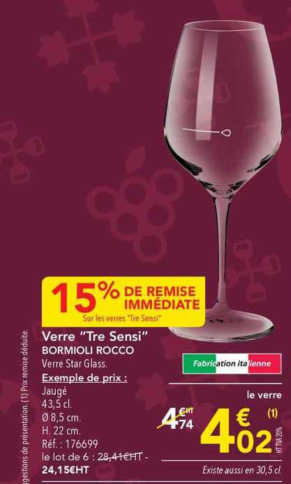 verre "tre sensi" bormioli rocco