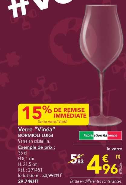 verre "vinéa" bormioli luigi