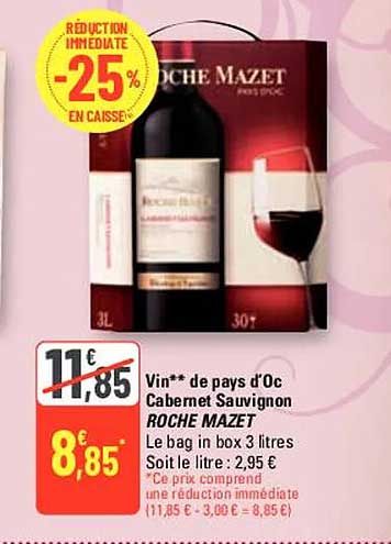 vin de pays d'oc cabernet sauvignon roche mazet