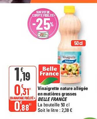 vinaigrette nature allégée en matières grasses belle france