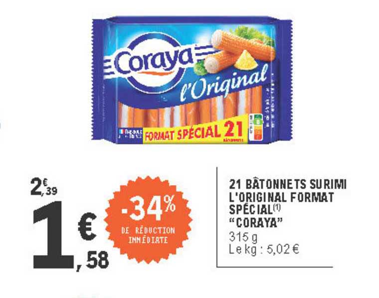 21 bâtonnets surimi l'original format spécial coraya -34% de réduction immédiate