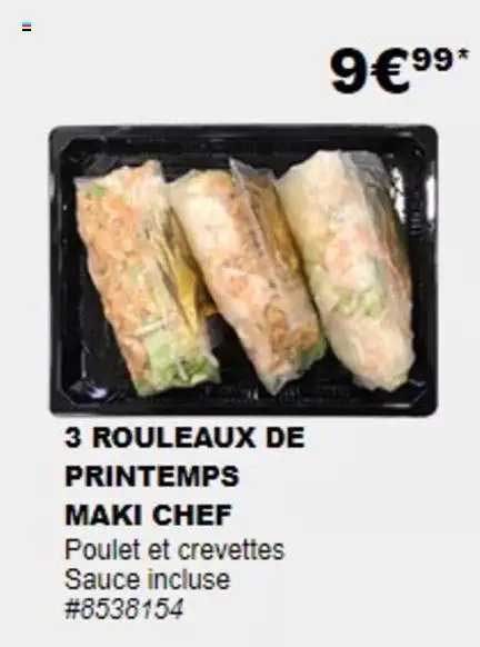 3 Rouleaux De Printemps Maki Chef