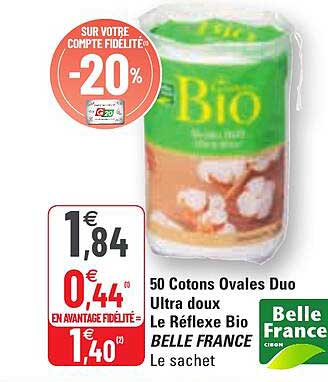 50 cotons ovales duo ultra doux le réflexe bio belle france
