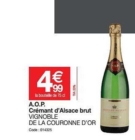 a.o.p. crémant d'alsace brut vignoble de la couronne d'or