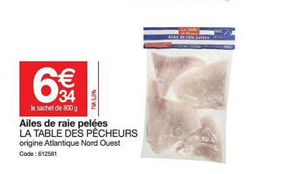 ailes de raie pelées la table des pêcheurs