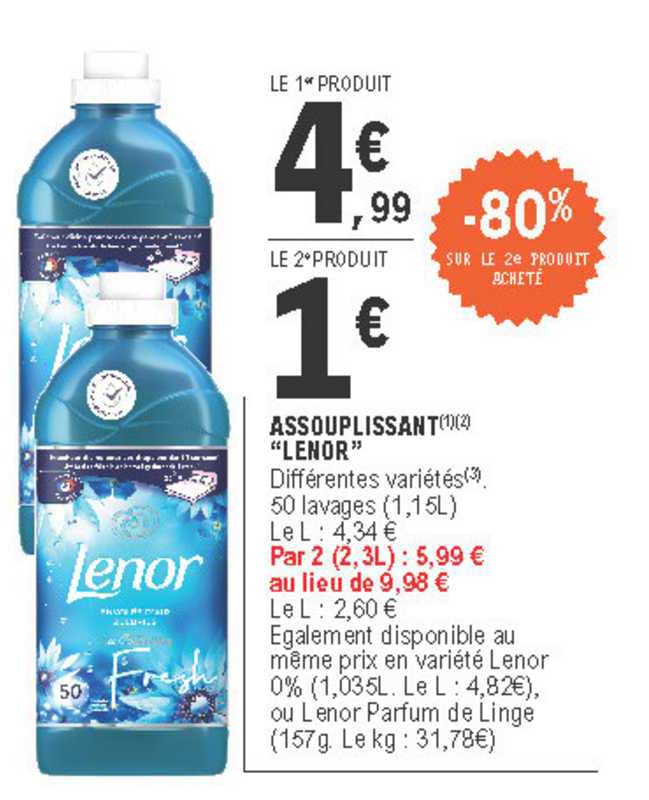 Assouplissant Lenor -80% Sur Le 2e Produit Acheté