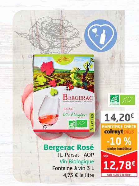 bergerac rosé jl. parsat - aop vin biologique