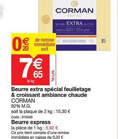 beurre extra spécial feuilletage & croissant ambiance chaude corman