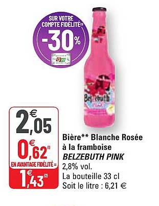 bière blanche rosée à la framboise belzebuth pink