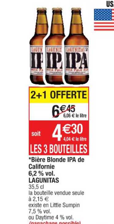 bière blonde ipa de californie 6,2% vol. lagunitas