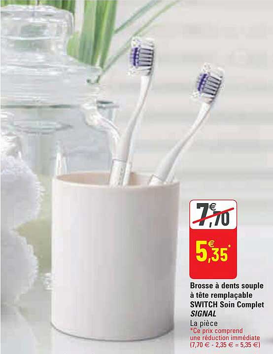 Brosse à Dents Souple à Tête Remplaçable Switch Soin Complet Signal