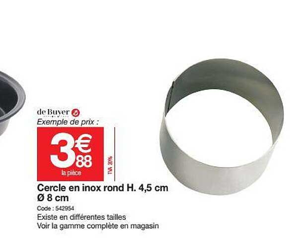 cercle en inox rond h. 4.5 cm Ǿ 8 cm