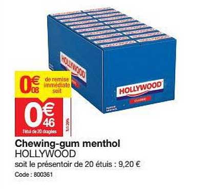 chewing-gum menthol hollywood