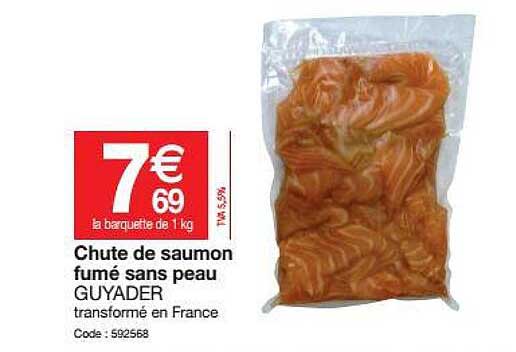 Chute De Saumon Fumé Sans Peau Guyader