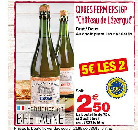 cidres fermiers igp "château de lézergué