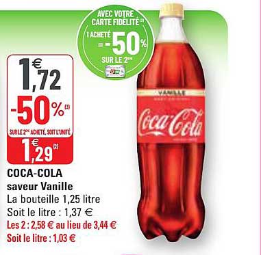 coca-cola saveur vanille