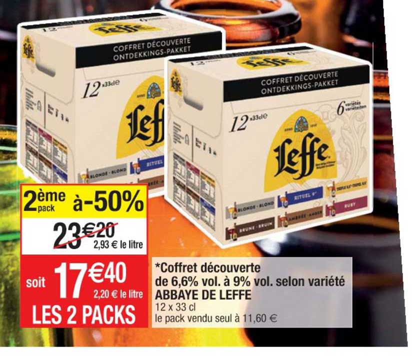 coffret découverte de 6,6% vol. à 9% vol. selon variété abbaye de leffe