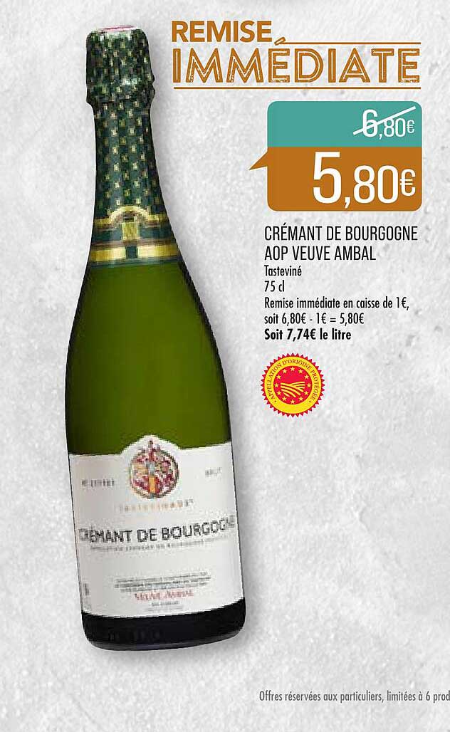 crémant de bourgogne aop veuve ambal
