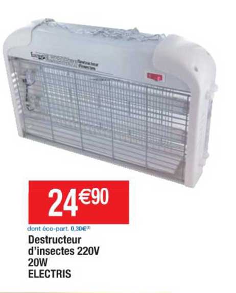 destructeur d'insectes 220v 20w electris