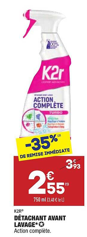 détachant avant lavage k2r