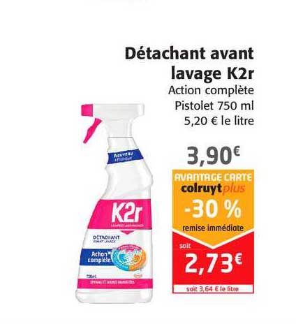 détachant avant lavage k2r