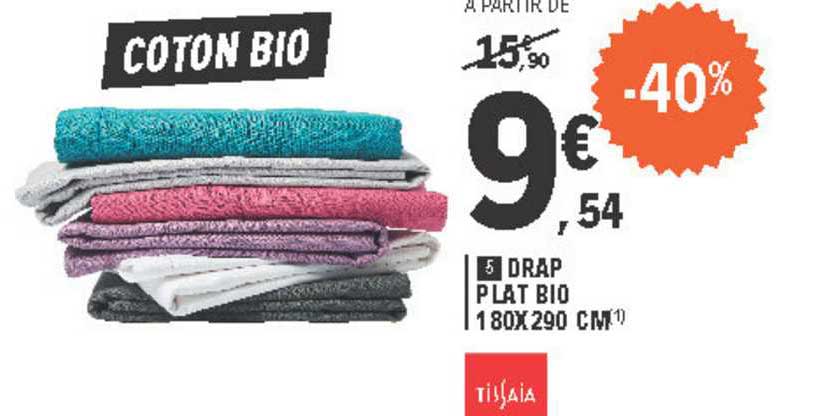 Drap Plat Bio 180x290 Cm Tissaia