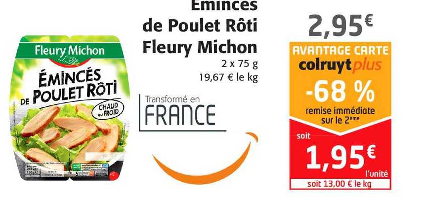 éminés de poulet rôti fleury michon