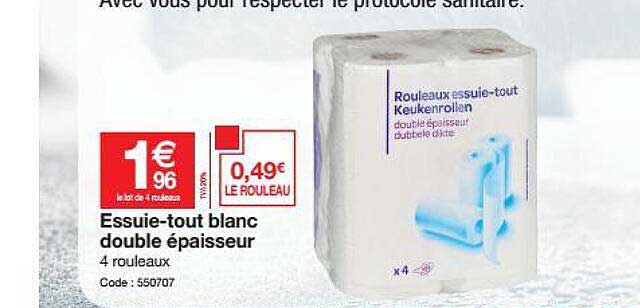 essuie-tout blanc double épaissseur