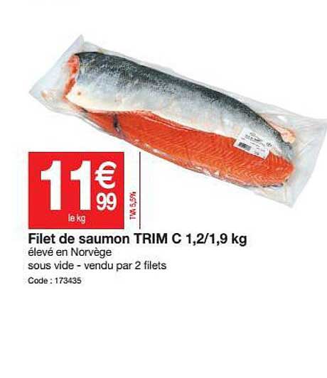 filet de saumon trim c 1.2 1.9 kg