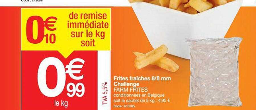 Firtes Fraîches 8 8 Mm Challenge Farm Frites