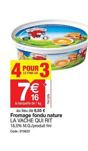 fromage fondu nature la vache qui rit
