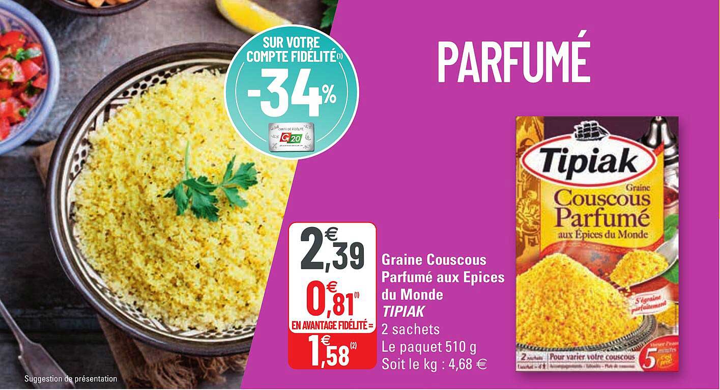 graine couscous parfumé aux épices du monde tipiak