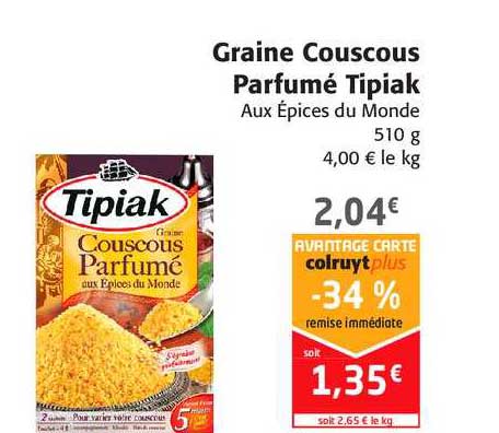 graine couscous parfumé tipiak