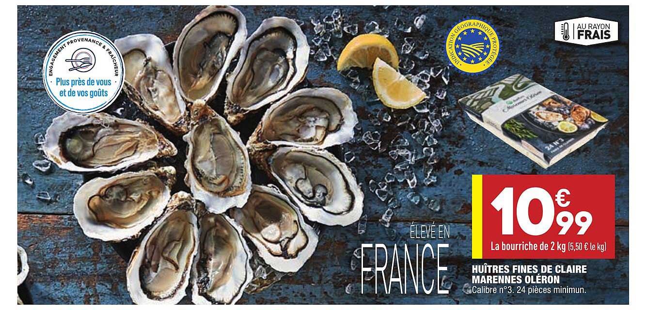huîtres fines de claire marennes oléron