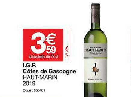 i.g.p. côtes de gascogne haut-marin 2019