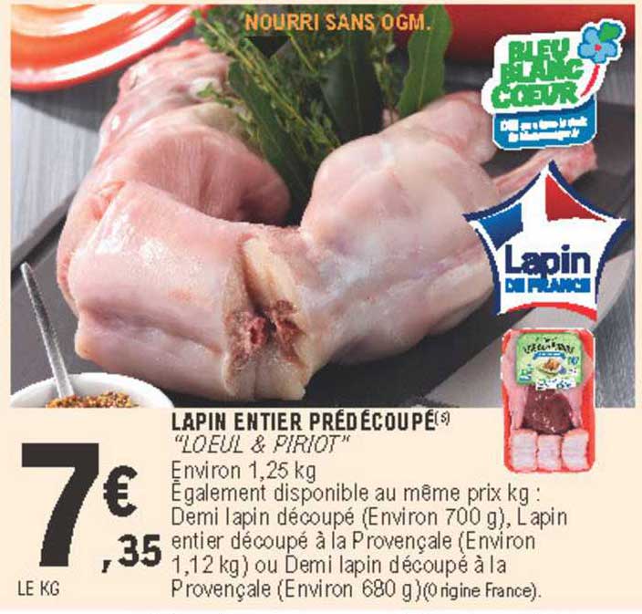 Lapin Entier Prédécoupé Loeul & Piriot