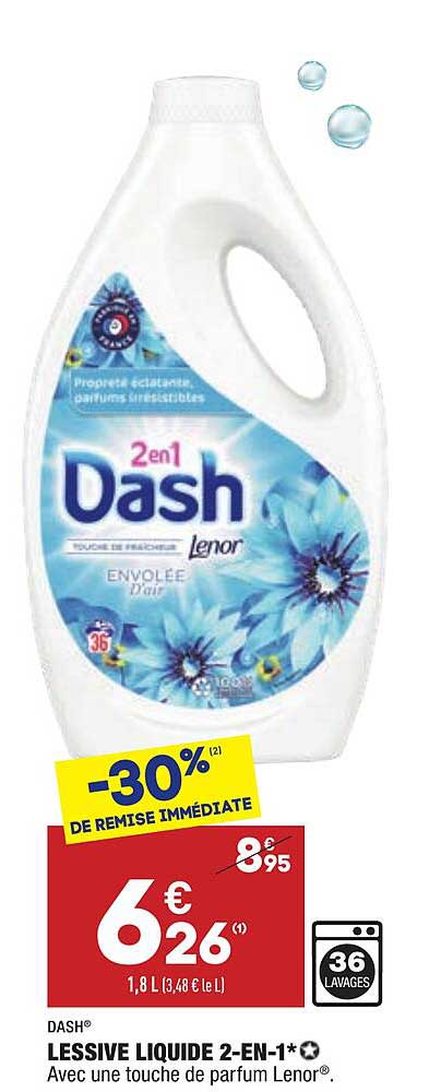 lessive liquide 2-en-1 dash