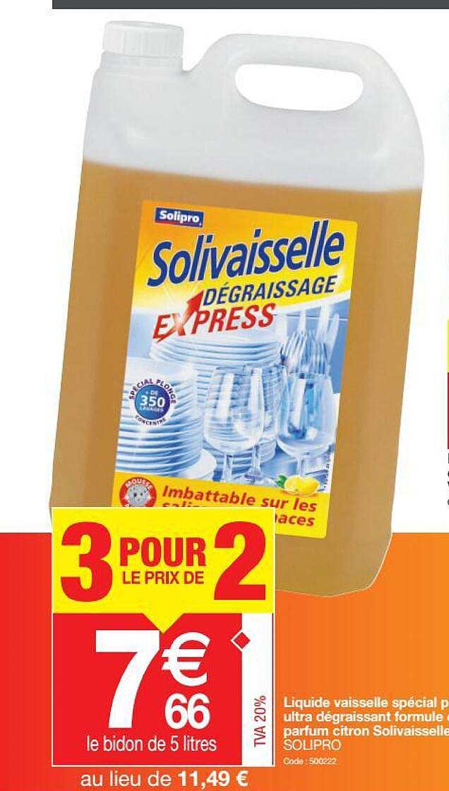 liquide vaisselle spaciéal p ultra dégraissant formule parfum citron solivaisselle solipro